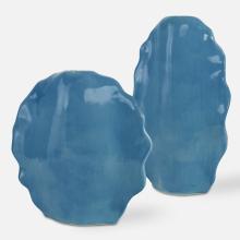 Uttermost 18051 - Ruffled Feathers Vases, Blue, S/2